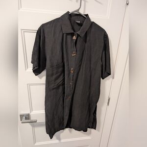 Animale by Jacques Ruc/Balck Button-Up Tunic Sz M